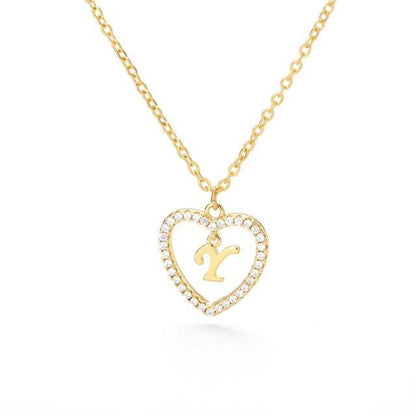 Cute Crystal Initial Necklace With Heart in 2023 | Cute Crystal Initial Necklace With Heart 