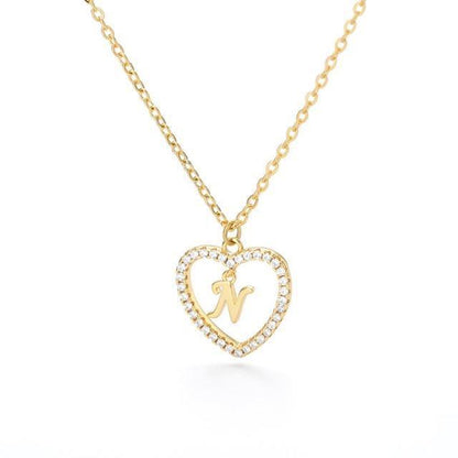 Cute Crystal Initial Necklace With Heart in 2023 | Cute Crystal Initial Necklace With Heart - undefined | Cute Crystal Initial Necklace With Heart, name necklaces, Necklaces, Necklaces & Pendant, Necklaces & Pendant For Daughter | From Hunny Life | hunnylife.com