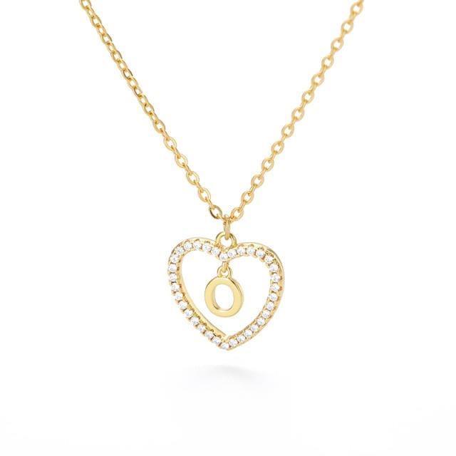 Cute Crystal Initial Necklace With Heart in 2023 | Cute Crystal Initial Necklace With Heart - undefined | Cute Crystal Initial Necklace With Heart, name necklaces, Necklaces, Necklaces & Pendant, Necklaces & Pendant For Daughter | From Hunny Life | hunnylife.com