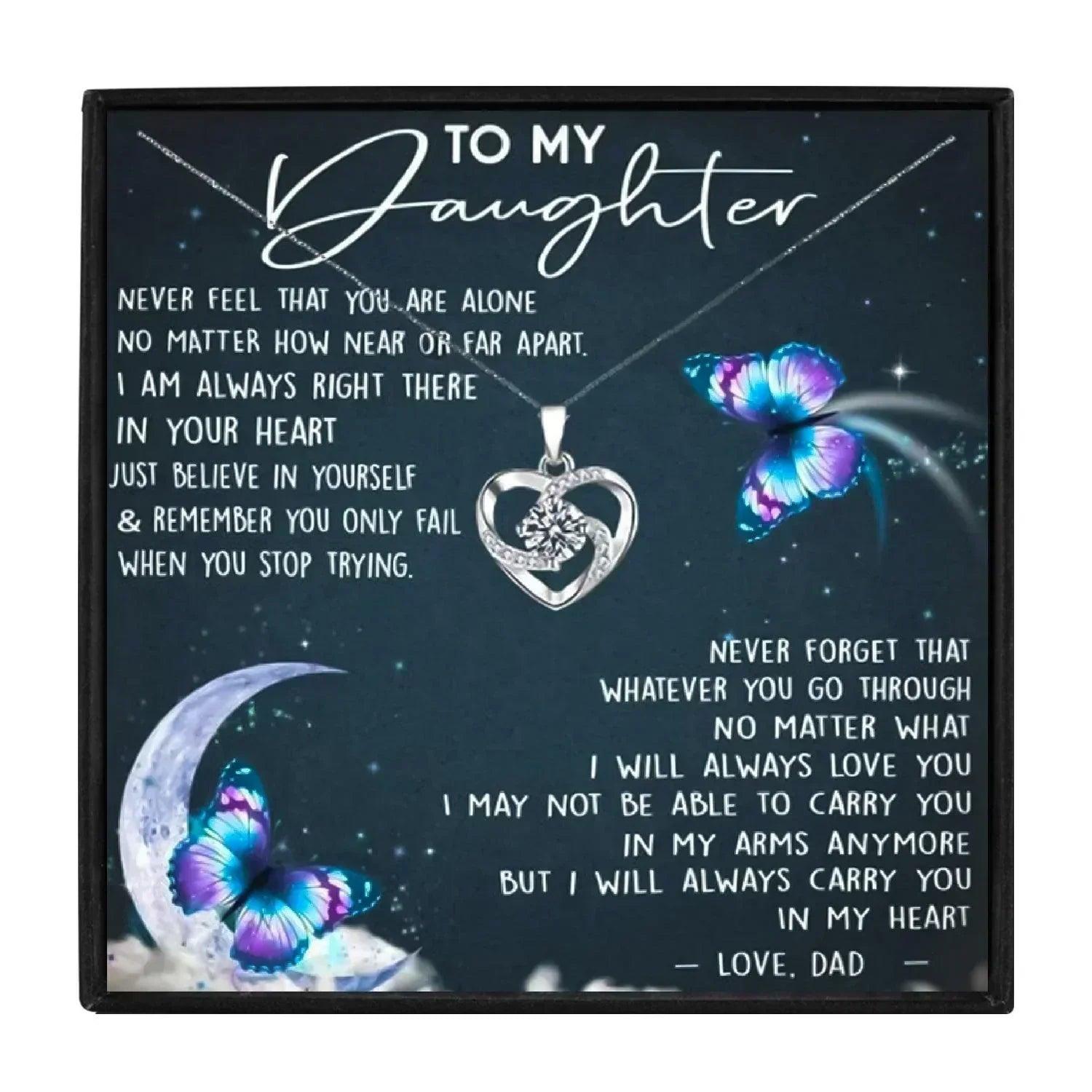 Daughter Dad Gifts Crystal Pendant Necklace in 2023 | Daughter Dad Gifts Crystal Pendant Necklace - undefined | daughter, daughter gift, daughter gift ideas, Daughter Necklace | From Hunny Life | hunnylife.com