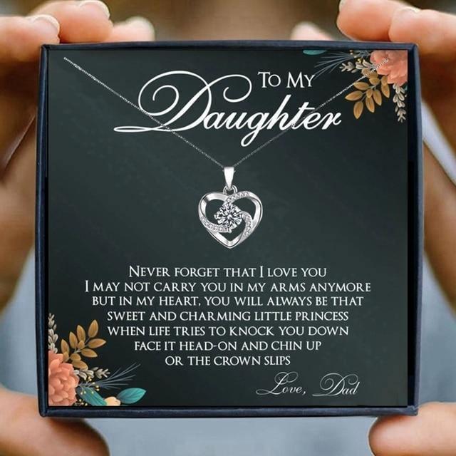 Daughter Dad Gifts Crystal Pendant Necklace for Christmas 2023 | Daughter Dad Gifts Crystal Pendant Necklace - undefined | daughter, daughter gift, daughter gift ideas, Daughter Necklace | From Hunny Life | hunnylife.com