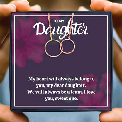 Daughter Double Circle Necklace Gift From Mother in 2023 | Daughter Double Circle Necklace Gift From Mother - undefined | double circle for daughter, Double Circle Gift Necklace, Double Circle Necklaces, Mother Daughter Interlocking Circle Necklace Gift Set | From Hunny Life | hunnylife.com