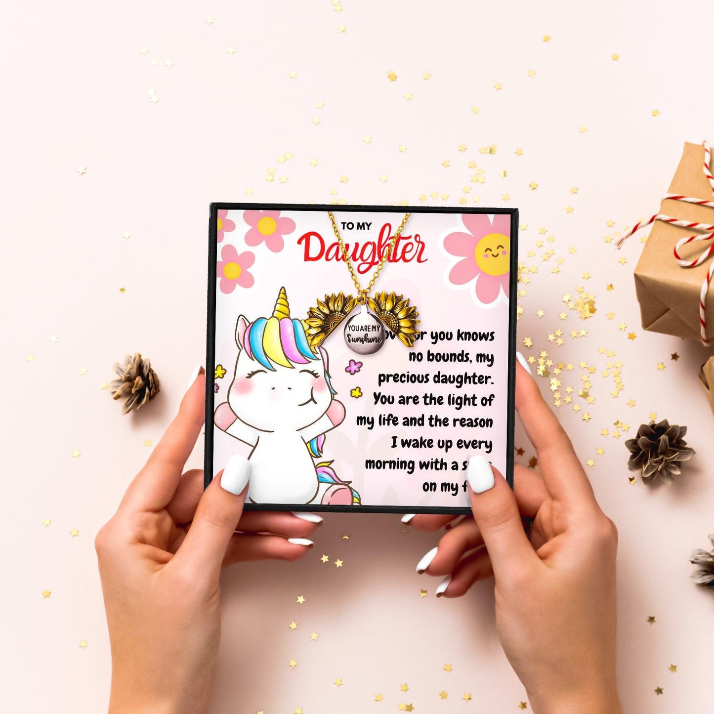 Daughter Necklace With Card Special Gift Set for Christmas 2023 | Daughter Necklace With Card Special Gift Set - undefined | daughter gift ideas, Daughter Necklace, Meaningful Daughter Necklaces, Mother Daughter Necklace, To my daughter necklace, To my daughter necklace from mom | From Hunny Life | hunnylife.com