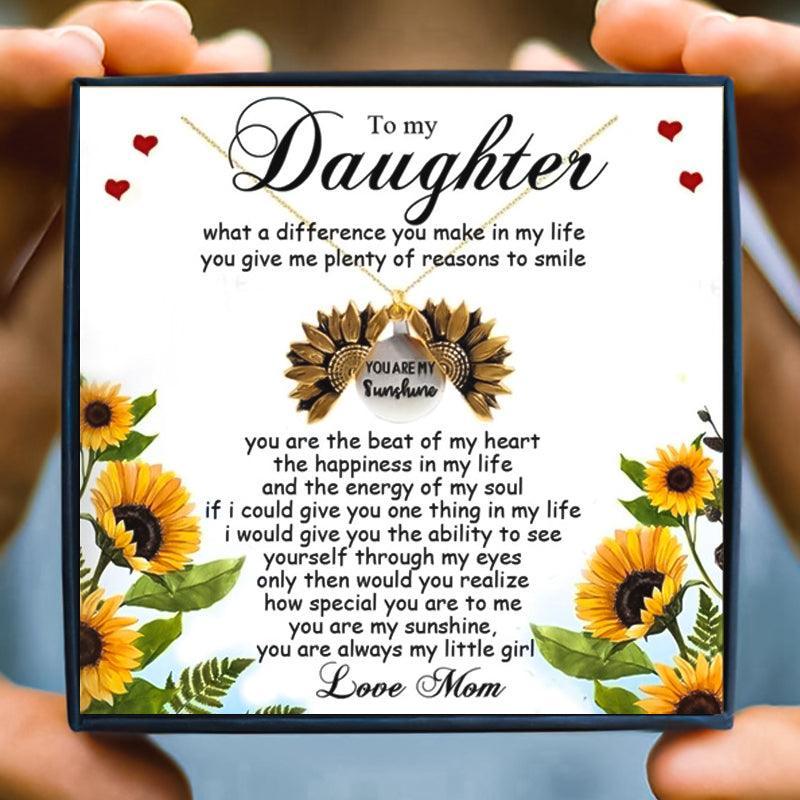 Daughter Sunflower Necklace Gift From Mom for Christmas 2023 | Daughter Sunflower Necklace Gift From Mom - undefined | daughter gift, daughter necklaces, Mother Daughter, Mother Daughter Gift Necklace, Mother Daughter Necklace, sunflower, Sunflower Necklace, Sunflower Necklaces, To my daughter necklace, To my daughter necklace from mom | From Hunny Life | hunnylife.com