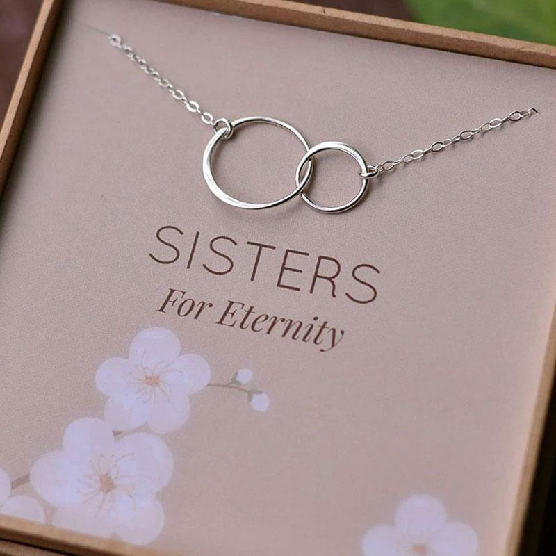 Double Circle Necklaces Gift For Sisters in 2023 | Double Circle Necklaces Gift For Sisters - undefined | gift for sister, gift ideas, necklace, Necklaces For Sisters, Sisters gift ideas | From Hunny Life | hunnylife.com