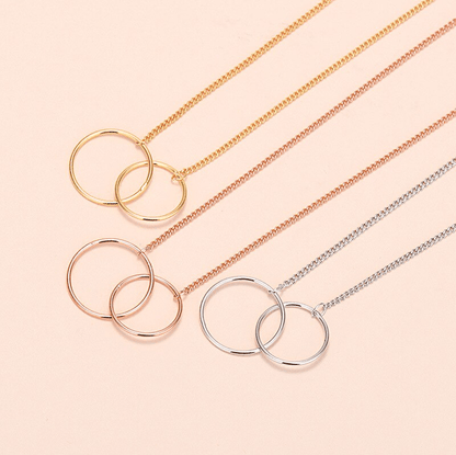 Double Circle Necklaces Gift For Sisters for Christmas 2023 | Double Circle Necklaces Gift For Sisters - undefined | gift for sister, gift ideas, necklace, Necklaces For Sisters, Sisters gift ideas | From Hunny Life | hunnylife.com