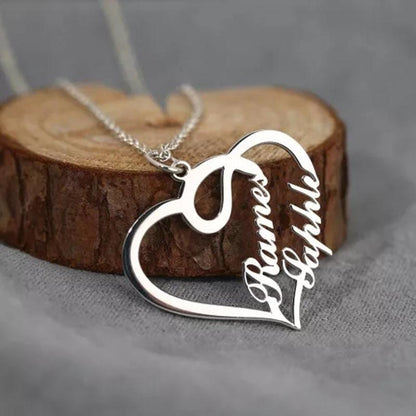 Double Heart Custom Name Necklaces in 2023 | Double Heart Custom Name Necklaces - undefined | Custom Name Necklaces, Double Heart Custom Name Necklaces, necklace, other necklace | From Hunny Life | hunnylife.com