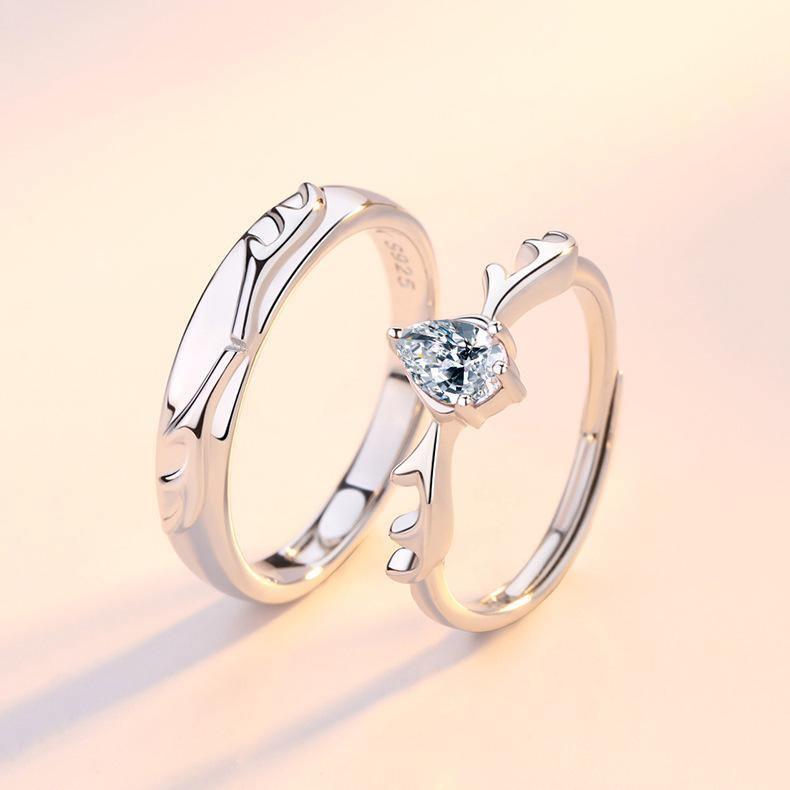 Elk Antlers Male And Female Ring for Christmas 2023 | Elk Antlers Male And Female Ring - undefined | Elk Antlers Male And Female Ring, rings, Women Rings | From Hunny Life | hunnylife.com
