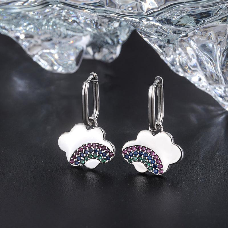 Exotic Style Rainbow Cloud S925 Sterling Silver Earrings for Christmas 2023 | Exotic Style Rainbow Cloud S925 Sterling Silver Earrings - undefined | 925 Sterling Silver Vintage Earrings, Creative Cute Earrings, cute earring, Exotic Style Rainbow Cloud Earrings, S925 Sterling Silver Earrings | From Hunny Life | hunnylife.com