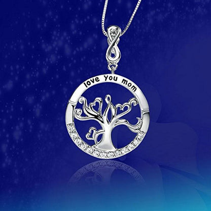 Family Tree Necklace For Mother In Law From Daughter In Law for Christmas 2023 | Family Tree Necklace For Mother In Law From Daughter In Law - undefined | Love You Mom Tree Pendant Necklace for Mother, mom birthday gift | From Hunny Life | hunnylife.com