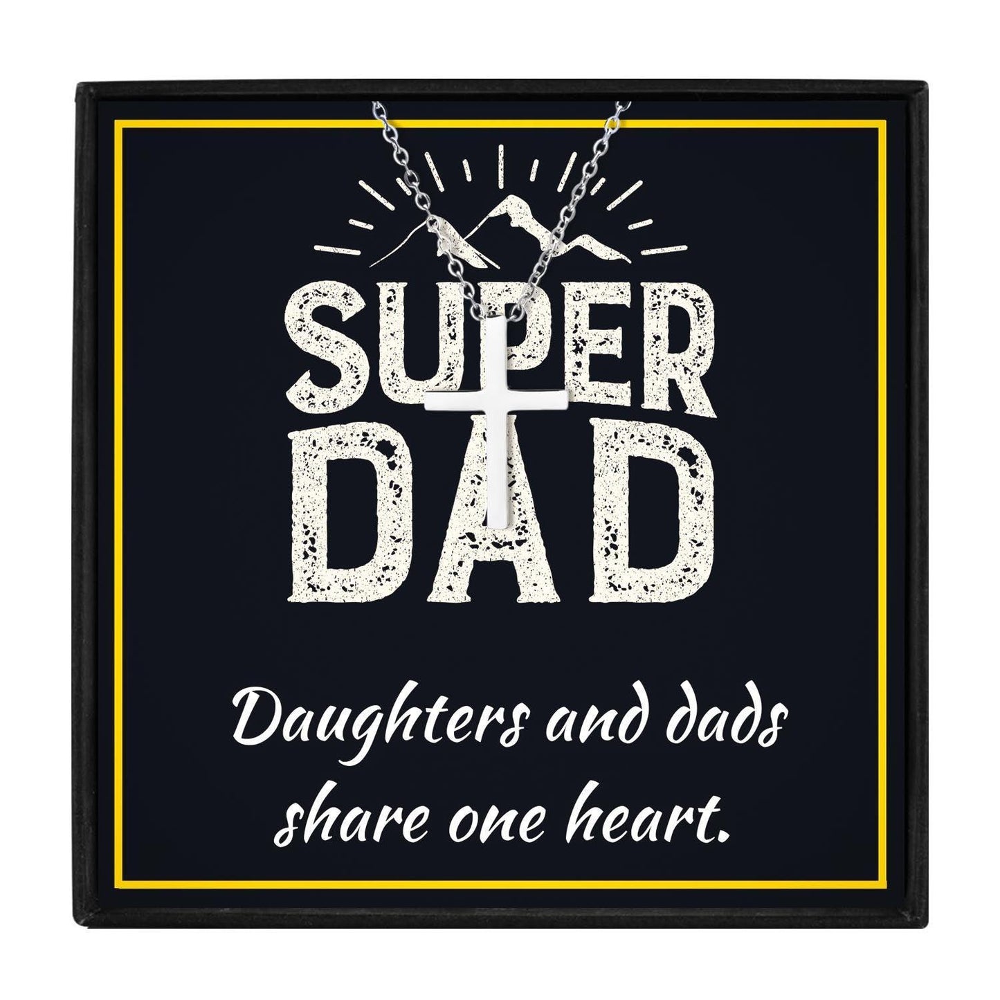 Father And Daughter Necklace Gift From Daughter for Christmas 2023 | Father And Daughter Necklace Gift From Daughter - undefined | dad birthday gift, dad cross necklace, dad necklaces, dad pendant, father's day necklace | From Hunny Life | hunnylife.com