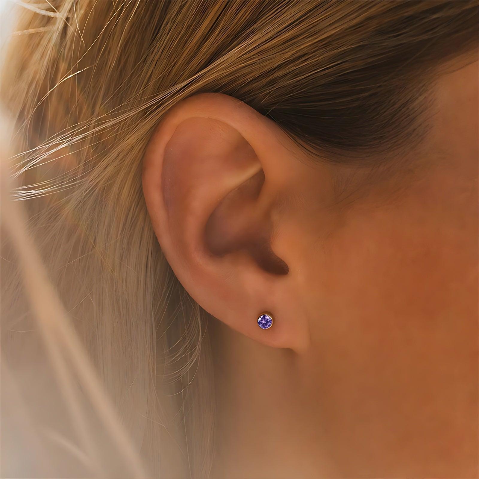 February Birthstone Cute Earrings in 2023 | February Birthstone Cute Earrings - undefined | birthstone earring, birthstone jewelry, Creative Cute Earrings | From Hunny Life | hunnylife.com
