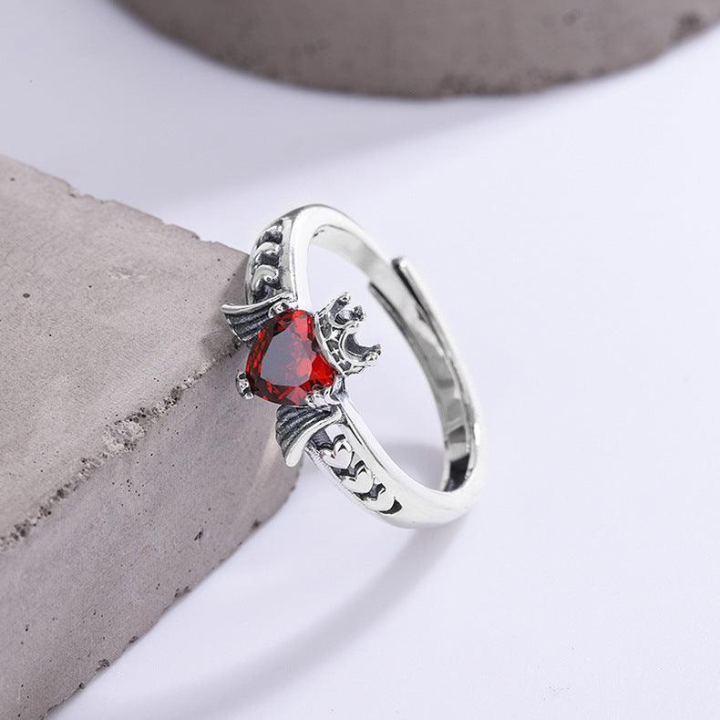 French Love Crown Ring Female Hip Hop Ruby for Christmas 2023 | French Love Crown Ring Female Hip Hop Ruby - undefined | Love Crown Ring, red birthstone ring, Red Gemstone ring, Red Rose Ring | From Hunny Life | hunnylife.com
