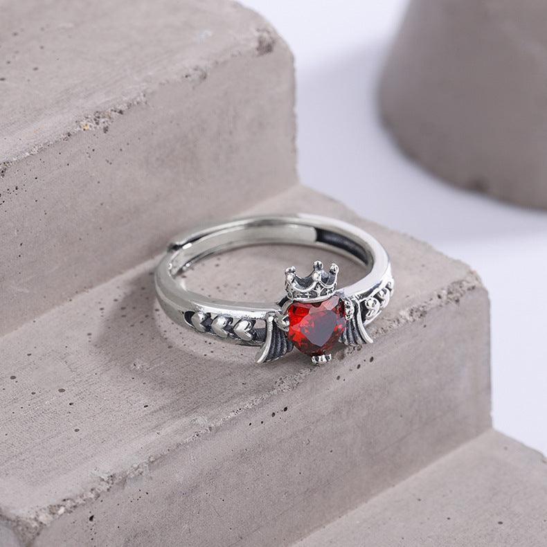 French Love Crown Ring Female Hip Hop Ruby in 2023 | French Love Crown Ring Female Hip Hop Ruby - undefined | Love Crown Ring, red birthstone ring, Red Gemstone ring, Red Rose Ring | From Hunny Life | hunnylife.com