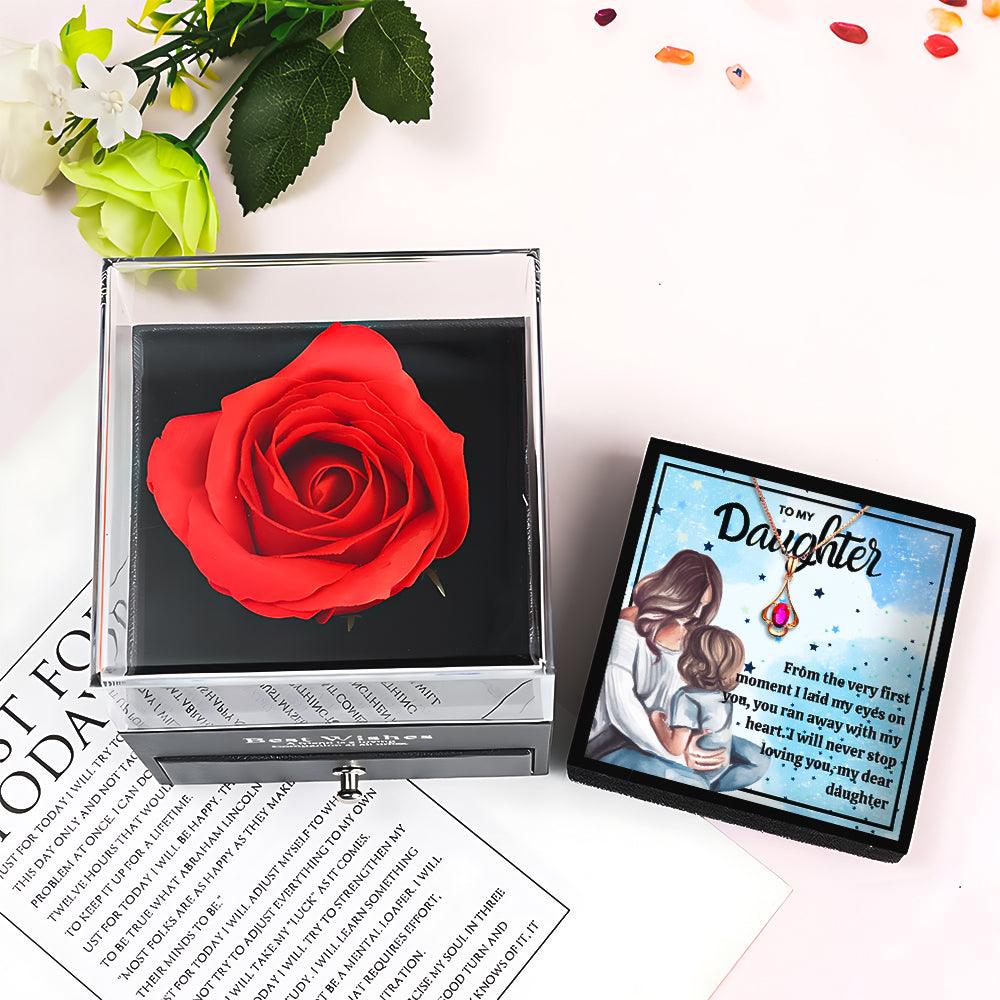 Gifts for Daughter Necklace With Rose Flower Jewelry Box in 2023 | Gifts for Daughter Necklace With Rose Flower Jewelry Box - undefined | daughter necklace from mom, daughter necklace from parents, mother daughter heart necklace, Mother Daughter Necklace, mother daughter pendant, to my badass daughter, To my daughter necklace | From Hunny Life | hunnylife.com