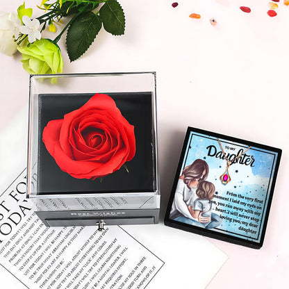 Gifts for Daughter Necklace With Rose Flower Jewelry Box in 2023 | Gifts for Daughter Necklace With Rose Flower Jewelry Box - undefined | daughter necklace from mom, daughter necklace from parents, mother daughter heart necklace, Mother Daughter Necklace, mother daughter pendant, to my badass daughter, To my daughter necklace | From Hunny Life | hunnylife.com