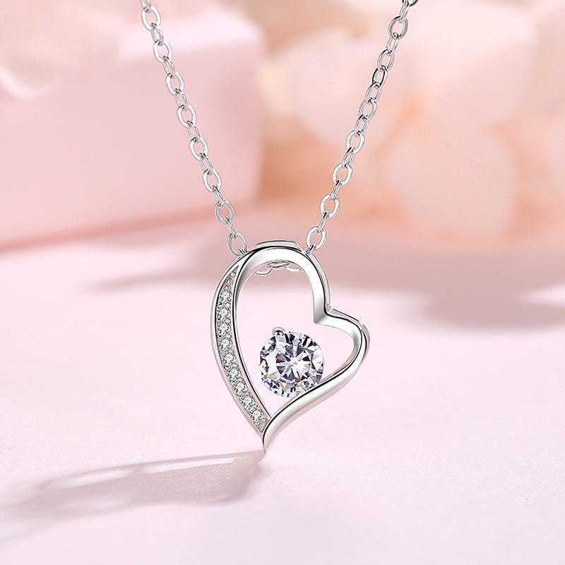Girlfriend Necklaces Girly Heart Pendant Crystal Necklace for Christmas 2023 | Girlfriend Necklaces Girly Heart Pendant Crystal Necklace - undefined | Gift for Girlfriend, girlfriend necklace, to my girlfriend | From Hunny Life | hunnylife.com