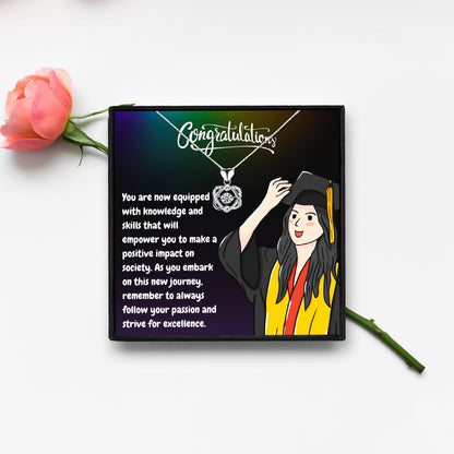 Graduation Gifts for Her With Message Gift for Christmas 2023 | Graduation Gifts for Her With Message Gift - undefined | graduation charm necklace, graduation flowers necklace, graduation necklace, graduation pendants | From Hunny Life | hunnylife.com