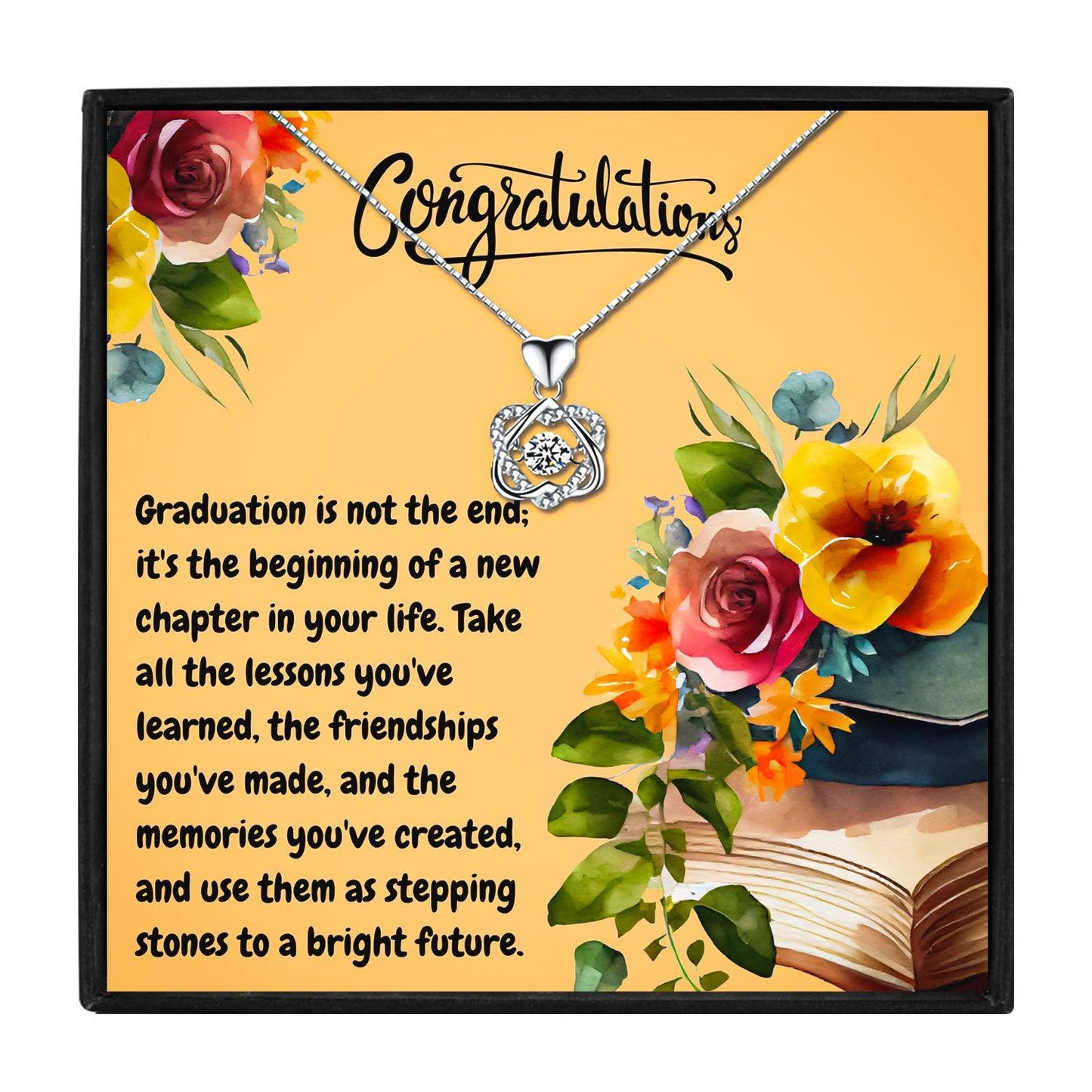 Graduation Necklace Gift With Inspiration Message in 2023 | Graduation Necklace Gift With Inspiration Message - undefined | graduation charm necklace, graduation flowers necklace, graduation necklace, graduation pendants | From Hunny Life | hunnylife.com