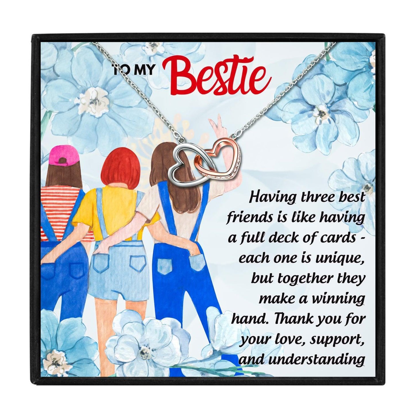 Heartfelt 3 Besties Necklace Gift Set in 2023 | Heartfelt 3 Besties Necklace Gift Set - undefined | Best Friends gift ideas, Friendship necklace, gift for friend, Gift for Girlfriend, To My Bestie Friendship Gift Necklace Set | From Hunny Life | hunnylife.com