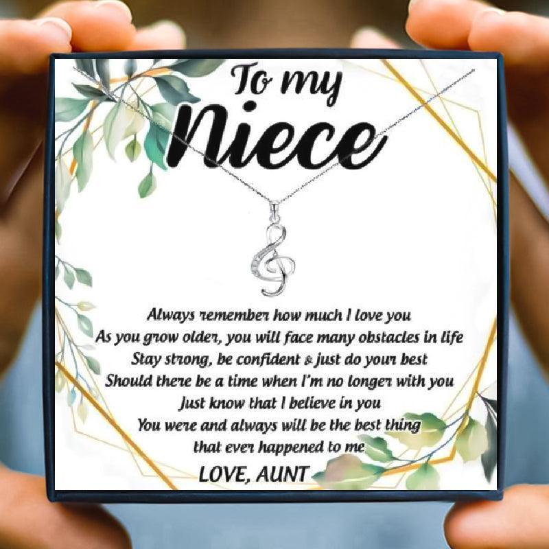 Heartfelt Gifts Necklace For Your Niece in 2023 | Heartfelt Gifts Necklace For Your Niece - undefined | aunt and niece gifts, aunt niece necklace, gift for niece, gift ideas, Music Note Pendant, necklace, niece gift, niece gifts from auntie, niece necklace, niecs gift | From Hunny Life | hunnylife.com
