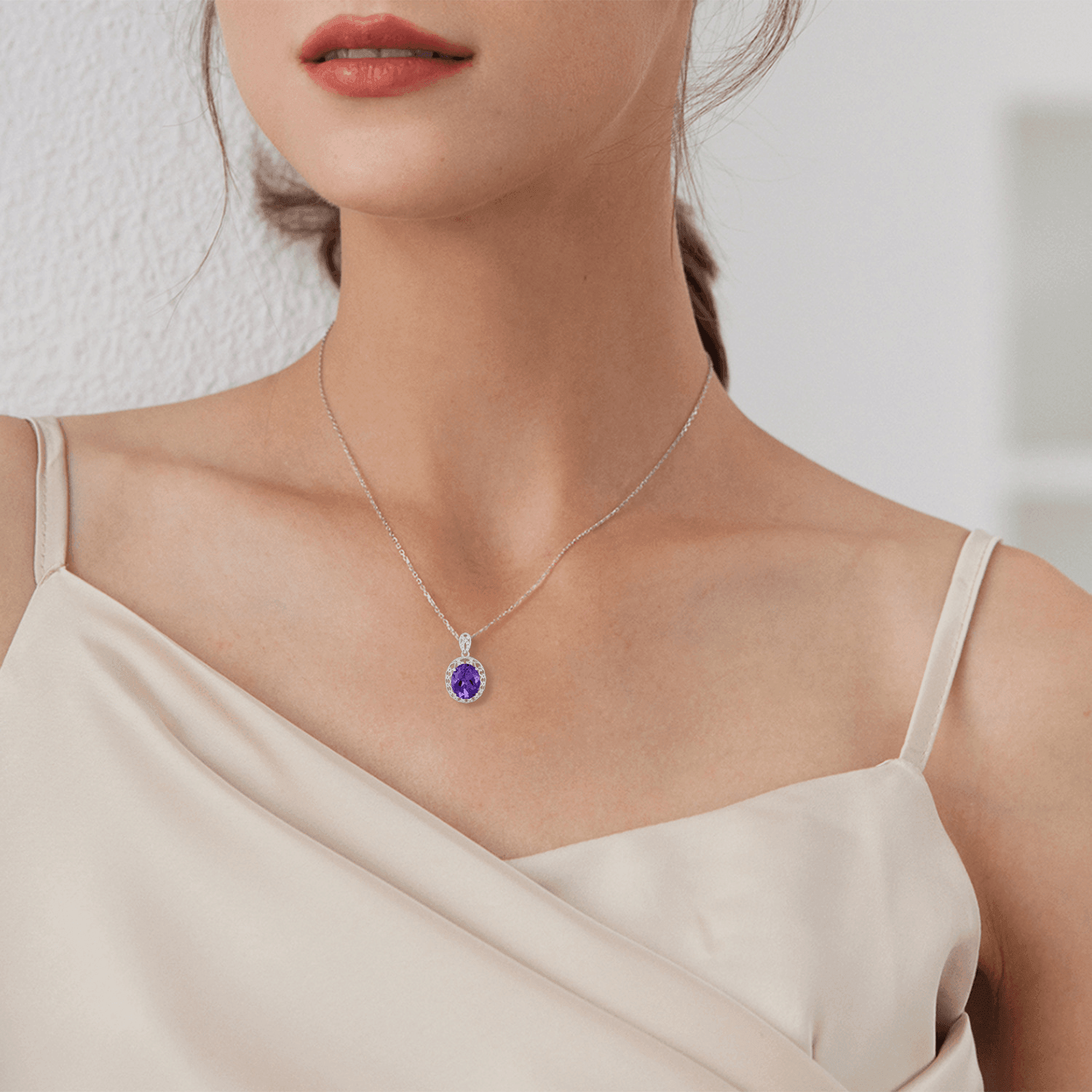 High-grade Amethyst Pendant Necklace in 2023 | High-grade Amethyst Pendant Necklace - undefined | Amethyst Pendant Necklace, High-grade Amethyst Necklace, Sterling Silver s925 necklace | From Hunny Life | hunnylife.com