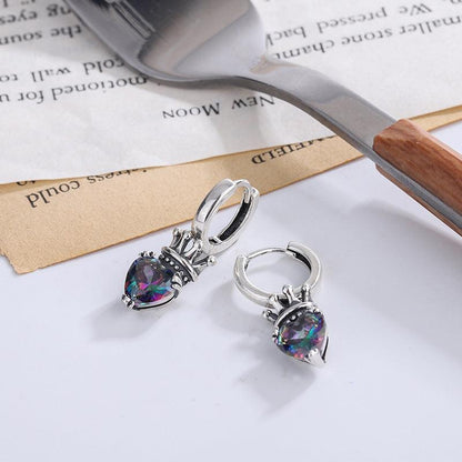 Hip Hop Personality Sterling Silver S925 Crown Earrings for Christmas 2023 | Hip Hop Personality Sterling Silver S925 Crown Earrings - undefined | Creative Cute Earrings, cute earring, gemstone earring, Hip Hop Personality Earrings, S925 Crown Earrings | From Hunny Life | hunnylife.com