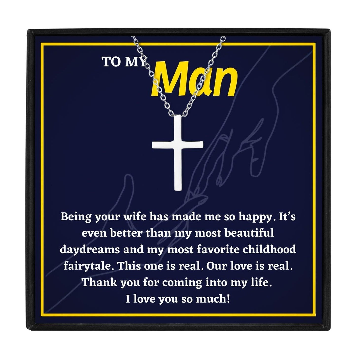 Inspirational Cross Necklace for My Husband in 2023 | Inspirational Cross Necklace for My Husband - undefined | Husband Cross Necklace, husband gift ideas, My Husband Necklace, my man gift | From Hunny Life | hunnylife.com