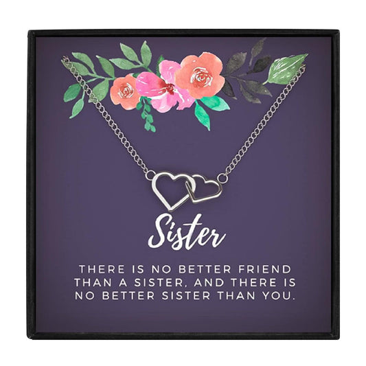 Interlock Double Heart Necklace for Sister for Christmas 2023 | Interlock Double Heart Necklace for Sister - undefined | gift ideas for sister, Interlock Double Heart Necklace, Interlock Double Heart Necklace for Sister, Necklace for Sister | From Hunny Life | hunnylife.com