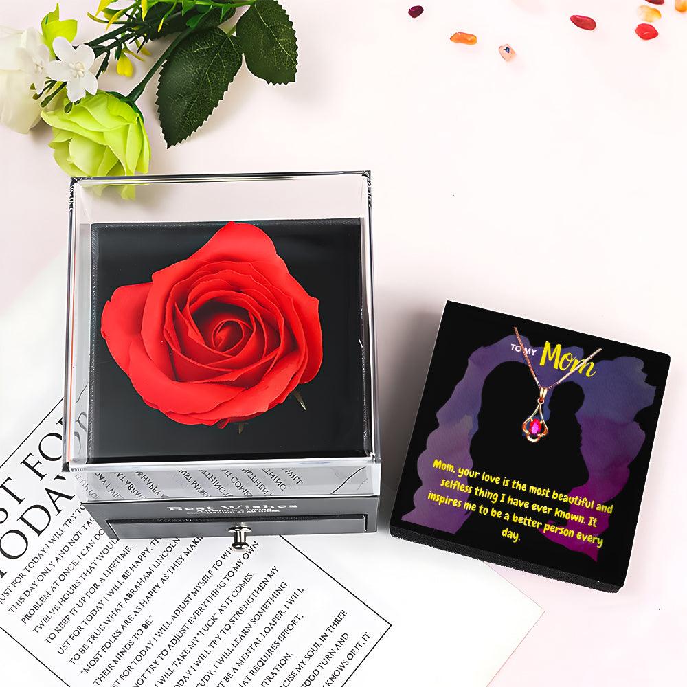 Jewelry Gifts for Mom With Rose Flower Jewelry Box for Christmas 2023 | Jewelry Gifts for Mom With Rose Flower Jewelry Box - undefined | birthstone necklace for mom, mom necklaces, mom pendant necklace, mommy and me necklace, mother daughter necklace, mothers birthstone necklace | From Hunny Life | hunnylife.com
