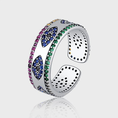 Light Luxury Ring With Colorful Diamonds in 2023 | Light Luxury Ring With Colorful Diamonds - undefined | cute ring, rings, S925 Silver Vintage Cute Ring, Sterling Silver s925 cute Ring | From Hunny Life | hunnylife.com