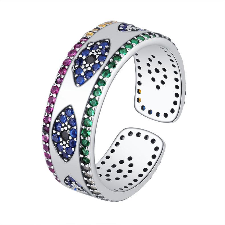 Light Luxury Ring With Colorful Diamonds in 2023 | Light Luxury Ring With Colorful Diamonds - undefined | cute ring, rings, S925 Silver Vintage Cute Ring, Sterling Silver s925 cute Ring | From Hunny Life | hunnylife.com