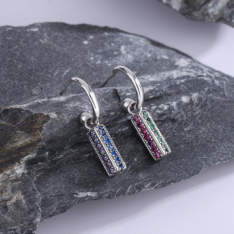 Long 925 Sterling Silver Rainbow Colorful Lovely Earrings in 2023 | Long 925 Sterling Silver Rainbow Colorful Lovely Earrings - undefined | Long 925 Sterling Silver Rainbow Earrings, Rainbow Colorful Lovely Earrings | From Hunny Life | hunnylife.com