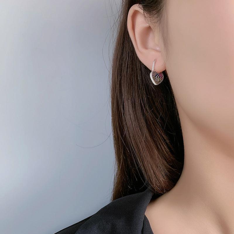 Love Lock Rainbow Color Zirconium Earrings Set for Christmas 2023 | Love Lock Rainbow Color Zirconium Earrings Set - undefined | Creative Cute Earrings, cute earring, Love Lock Rainbow Color Earrings Set, S925 Sterling Silver Earrings | From Hunny Life | hunnylife.com