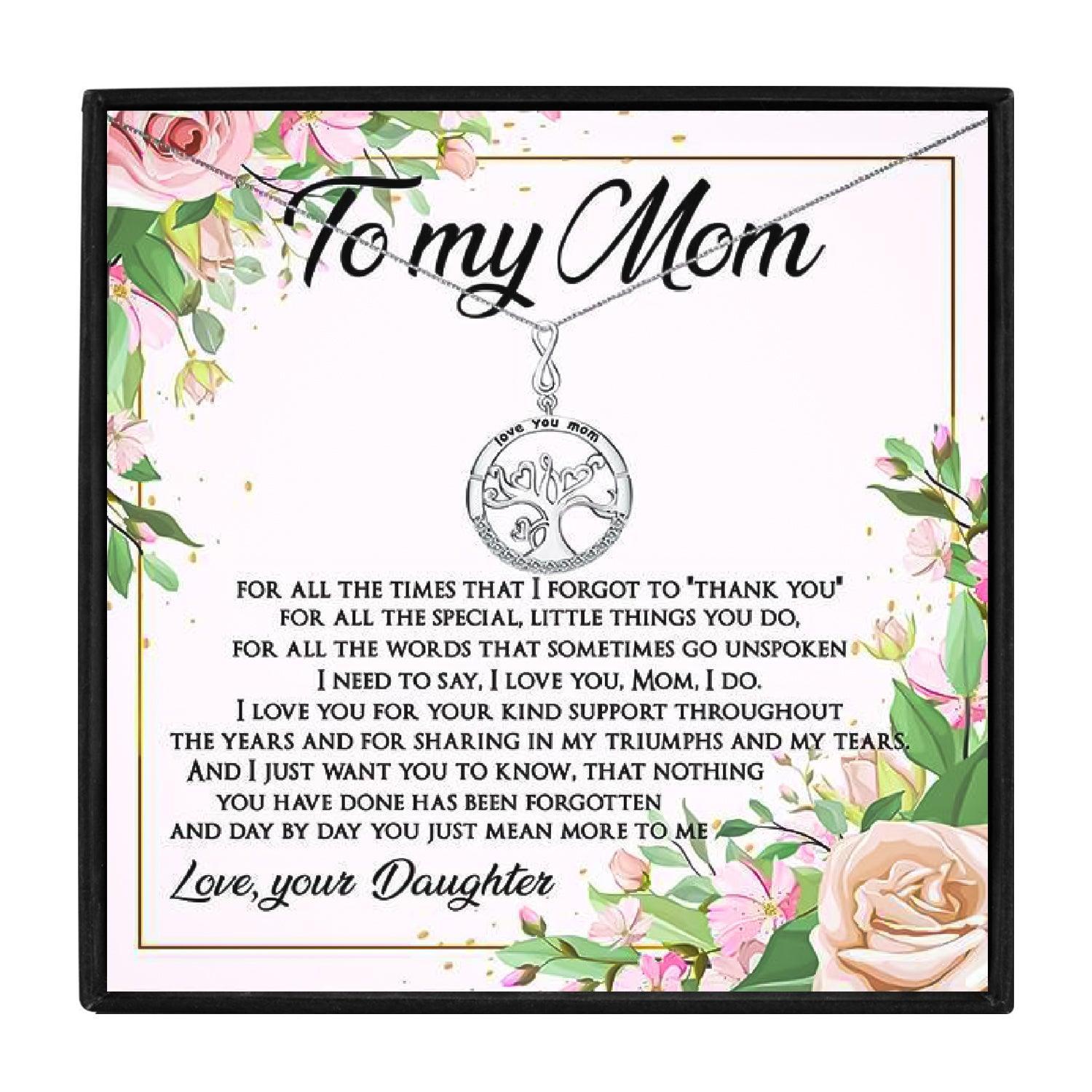 Love You Mom Tree Pendant Necklace From Daughter for Christmas 2023 | Love You Mom Tree Pendant Necklace From Daughter - undefined | Love You Mom Tree Pendant Necklace, Mom Gift Necklace, Mom Necklace Gift | From Hunny Life | hunnylife.com