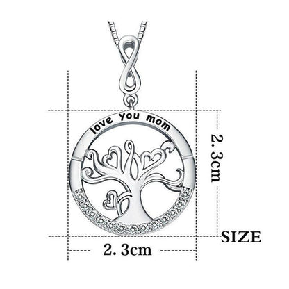 Love You Mom Tree Pendant Necklace for Christmas 2023 | Love You Mom Tree Pendant Necklace - undefined | Love You Mom Tree Pendant Necklace, mom birthday gift | From Hunny Life | hunnylife.com