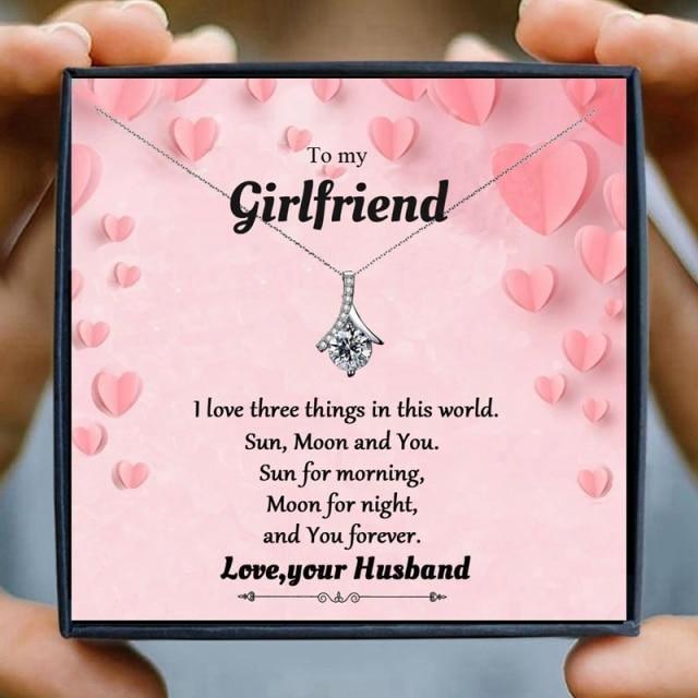 Lovers Gift Girlfriend Necklaces in 2023 | Lovers Gift Girlfriend Necklaces - undefined | Crystal Chain Necklaces for Girlfriend, Future Wife Necklace, Gift for Girlfriend, Girlfriend Gifts | From Hunny Life | hunnylife.com