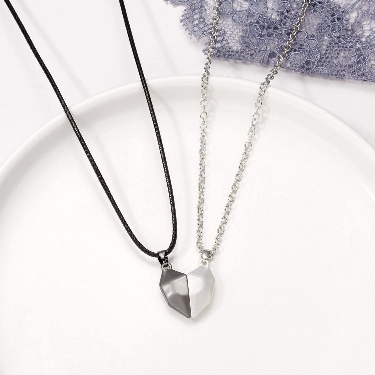 Magnetic heart Couple Necklace for Christmas 2023 | Magnetic heart Couple Necklace - undefined | Couple Necklace, Magnetic Couple Necklace, necklace | From Hunny Life | hunnylife.com