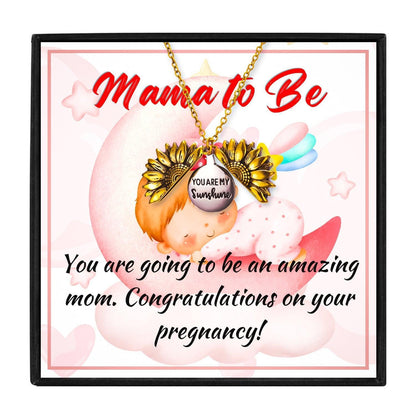Mama To Be Sunflower Gift Necklace Set for Christmas 2023 | Mama To Be Sunflower Gift Necklace Set - undefined | Gifts for Pregnant Women, mama to be necklace, mom to be necklace, New Mom Jewelry | From Hunny Life | hunnylife.com