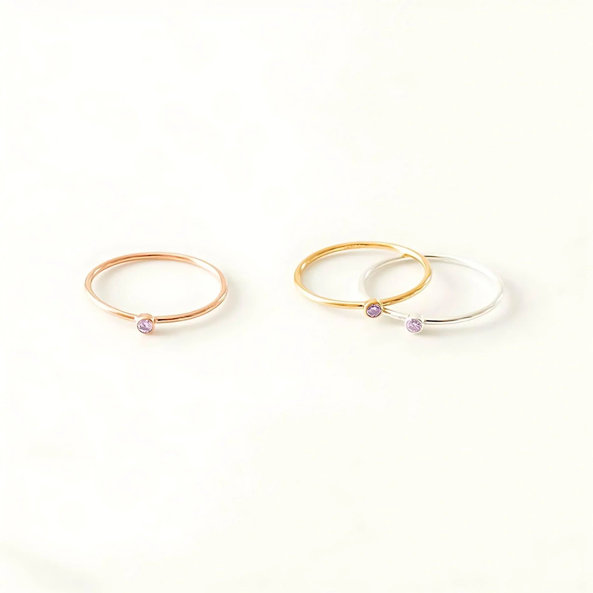 March Birthstone Cute Ring Elegant Birthstone Ring – Hunny Life