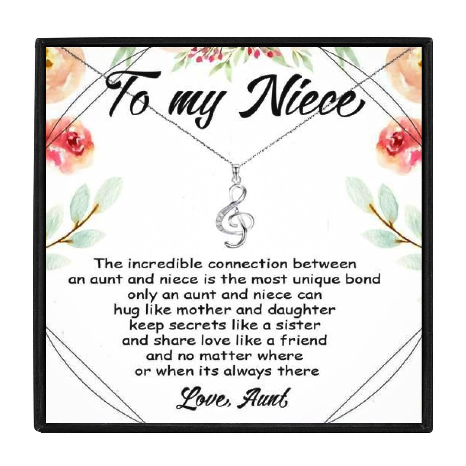Meaningful Gift Necklace For My Niece for Christmas 2023 | Meaningful Gift Necklace For My Niece - undefined | aunt and niece gifts, aunt niece necklace, gift for niece, gift ideas for niece, Music Note Pendant, niecs gift | From Hunny Life | hunnylife.com