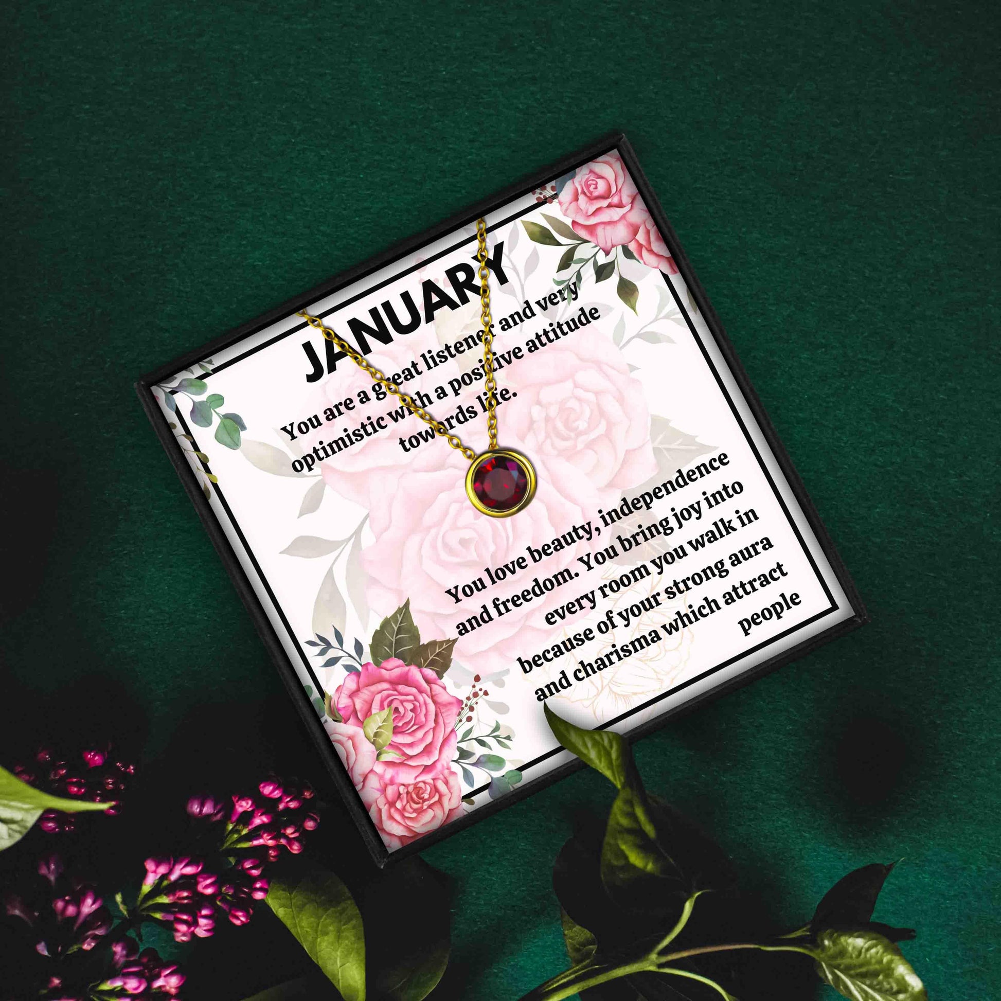 Meaningful January Birthstone Necklace Gift Set for Christmas 2023 | Meaningful January Birthstone Necklace Gift Set - undefined | garnet birthstone jewelry, january birthstone, january birthstone meaning, January birthstone necklace | From Hunny Life | hunnylife.com