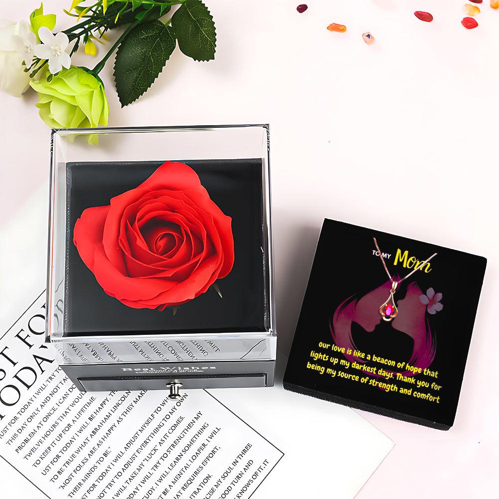 Meaningful Jewelry for Mom With Rose Flower Jewelry Box for Christmas 2023 | Meaningful Jewelry for Mom With Rose Flower Jewelry Box - undefined | birthstone necklace for mom, mom necklaces, mom pendant necklace, mommy and me necklace, mother daughter necklace, mothers birthstone necklace | From Hunny Life | hunnylife.com