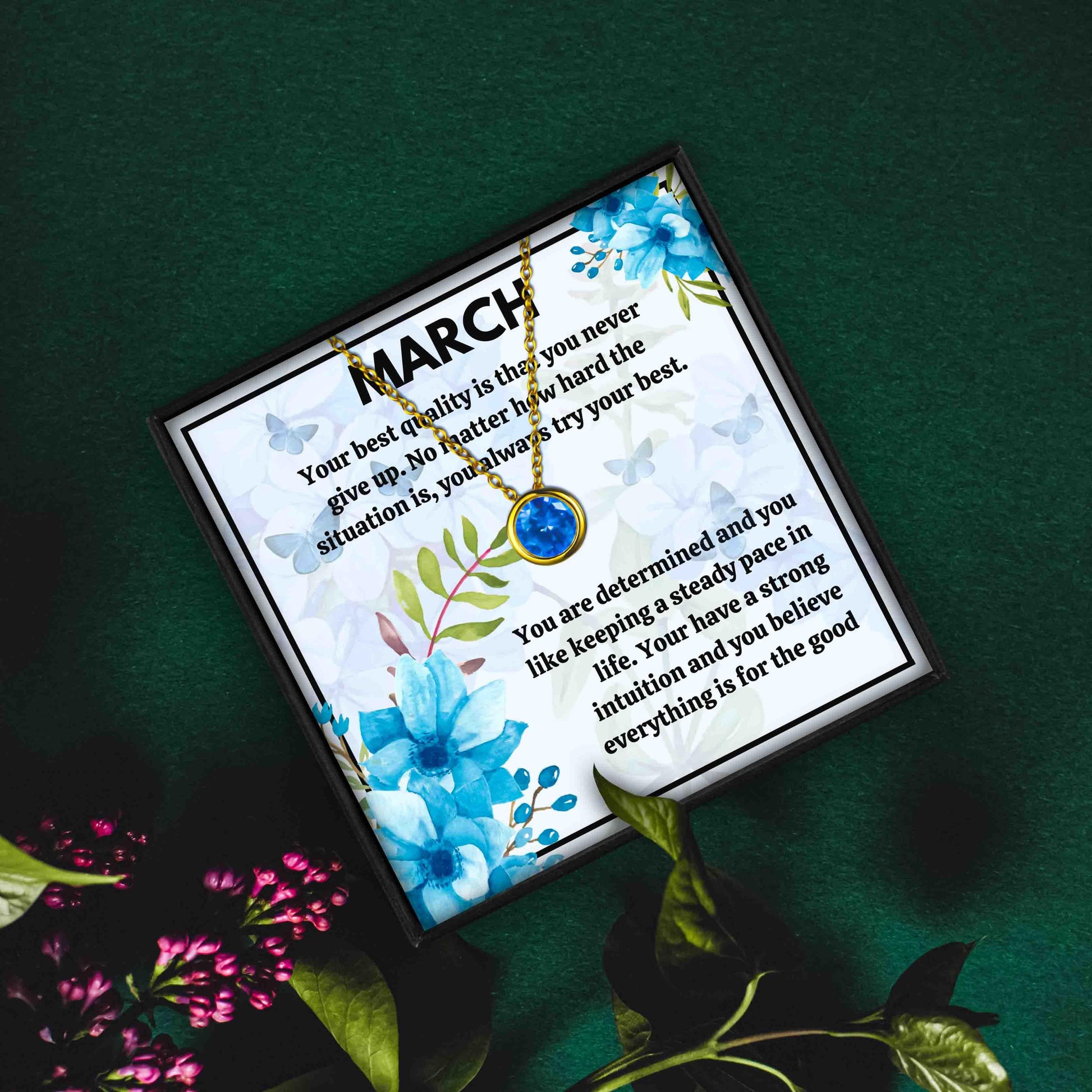 Meaningful March Birthstone Necklace Gift Set in 2023 | Meaningful March Birthstone Necklace Gift Set - undefined | aquamarine birthstone, aquamarine birthstone month, march birthstone color, march birthstone jewelry, march birthstone meaning | From Hunny Life | hunnylife.com