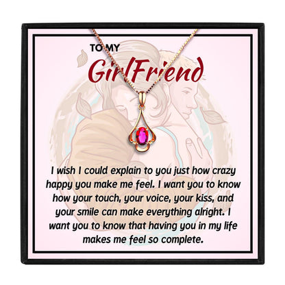 Meaningful Red Gemstone Necklace For Girlfriend for Christmas 2023 | Meaningful Red Gemstone Necklace For Girlfriend - undefined | Red Gemstone Rose Gold Necklace To My Girlfriend, Rose Gold Necklace Gift for Girlfriend, To My Amazing Girlfriend Gift Necklace from Boyfriend, to my girlfriend | From Hunny Life | hunnylife.com