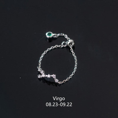 Minimalist Diamond Zodiac Sign Silver Ring for Christmas 2023 | Minimalist Diamond Zodiac Sign Silver Ring - undefined | Minimalist Diamond Zodiac Sign Silver Ring | From Hunny Life | hunnylife.com