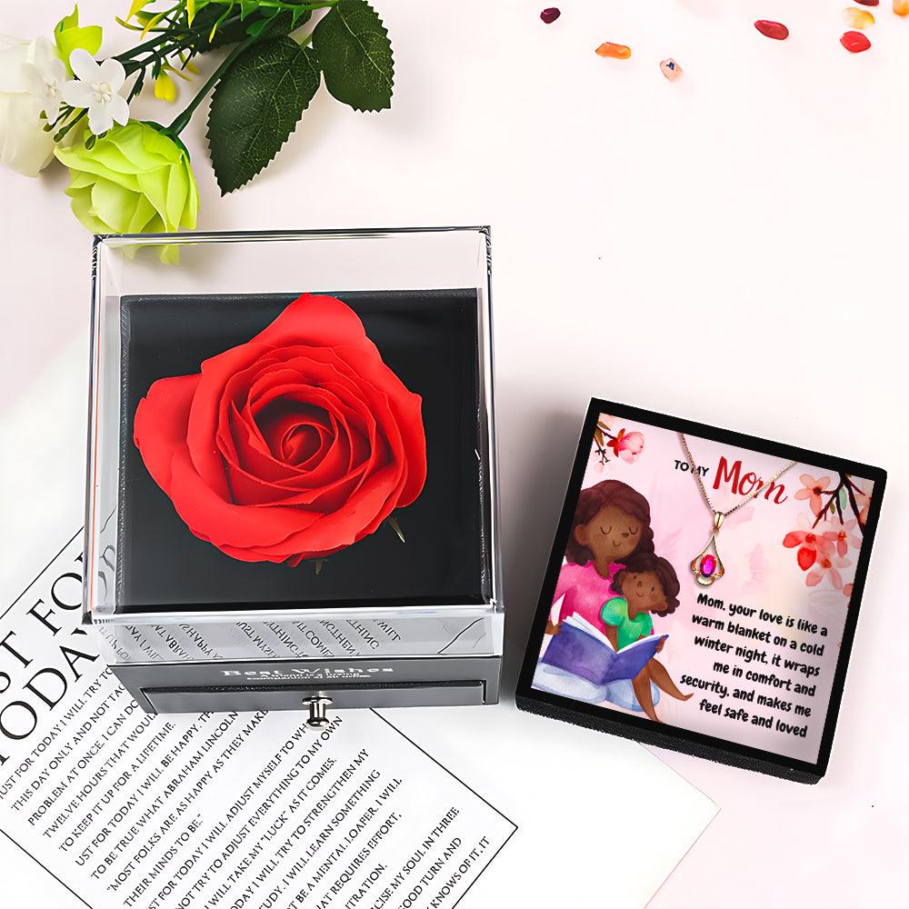 Mom Jewelry Necklace With Rose Flower Jewelry Box in 2023 | Mom Jewelry Necklace With Rose Flower Jewelry Box - undefined | birthstone necklace for mom, mom necklaces, mom pendant necklace, mommy and me necklace, mother daughter necklace, mothers birthstone necklace | From Hunny Life | hunnylife.com