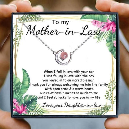 Moon Necklace To My Mother In Law From Daughter-In-Law for Christmas 2023 | Moon Necklace To My Mother In Law From Daughter-In-Law - undefined | mom gift, Mother in law, mother in law Necklaces, Mother in law Women Necklace | From Hunny Life | hunnylife.com