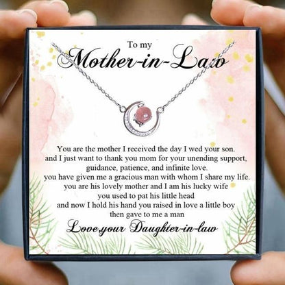Moon Necklace To My Mother In Law From Daughter-In-Law for Christmas 2023 | Moon Necklace To My Mother In Law From Daughter-In-Law - undefined | mom gift, Mother in law, mother in law Necklaces, Mother in law Women Necklace | From Hunny Life | hunnylife.com