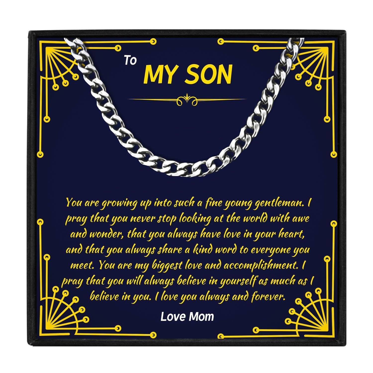 Mother And Son Necklace Gift Set From Mom for Christmas 2023 | Mother And Son Necklace Gift Set From Mom - undefined | mother and son necklace, mother son necklaces, son necklace from mom, to my son necklace | From Hunny Life | hunnylife.com